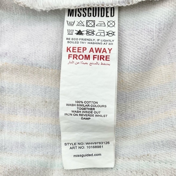 Misguided Plus Colorful Striped Denim Button Fly Mom Shorts Size 18 - Picture 6 of 6